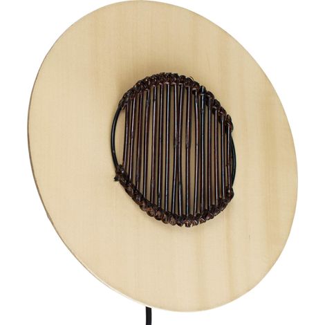 Applique murale ronde soie et bambou 1 lumière (1/3)