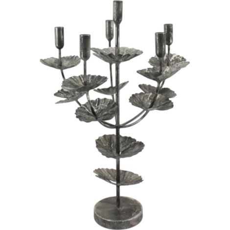 Candle Holder - Metal - L34 x W36 x H57 cm - Silver