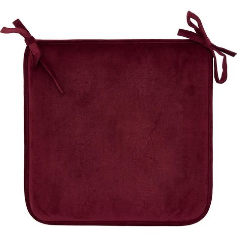 Galette de Chaise Uni "Lilou" 38x38cm Rouge Grenat