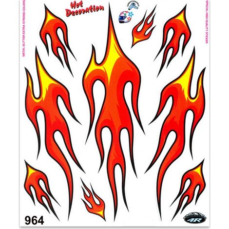 Adesivi Stickers Giganti Fiamme 24 x 20 cm (1/4)