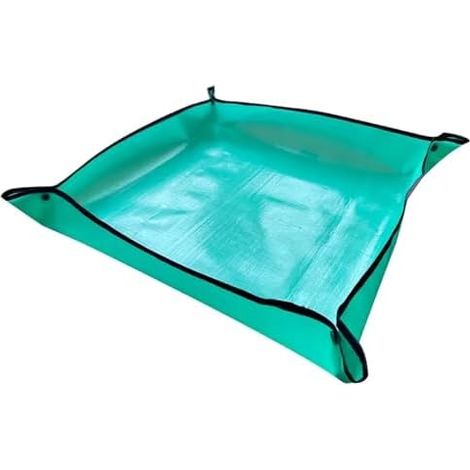 Tapis de rempotage imperméable et pliable, idéal pour les plantes d'intérieur, les plantes succulentes et le jardinage (Vert, 39,4 x 39,4 pouces) (1/5)