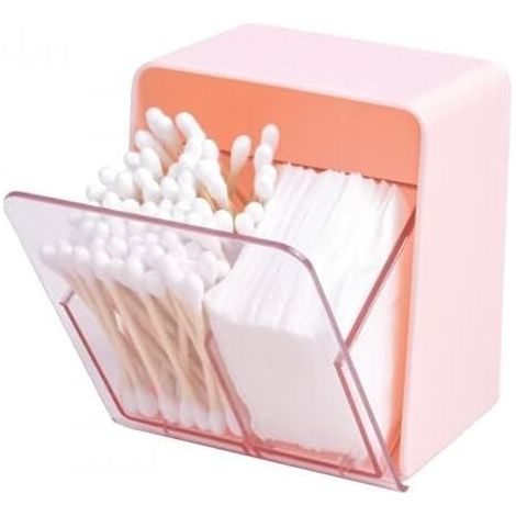 Ulisem Wattestäbchenbox, 2 Fächer mit Deckel, Wattestäbchenbehälter, für Badezimmerarbeitsplatte und Toilette (1/4)