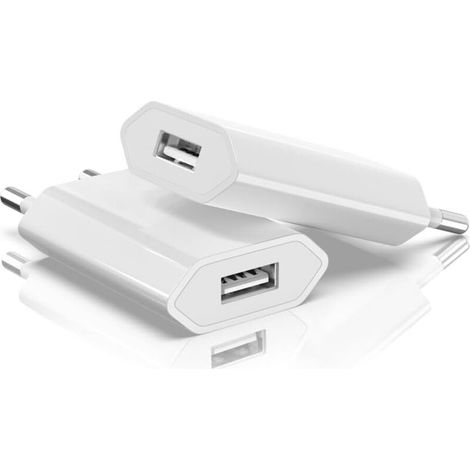 USB-Netzteil (2er-Pack) für iPhone, Samsung, Xiaomi, Smartphones, Apple Watch, Tablets, MP3-Player, Kameras, Powerbanks, universell, 5 V 1 A, Kabel nicht im Lieferumfang enthalten