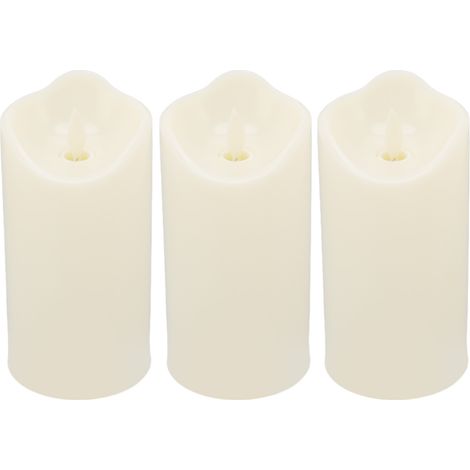 Lot de 3 Bougies LED sans flamme BZ2877-W lumière chaude réaliste effet vacillant design élégant plastique sécurisé (1/5)