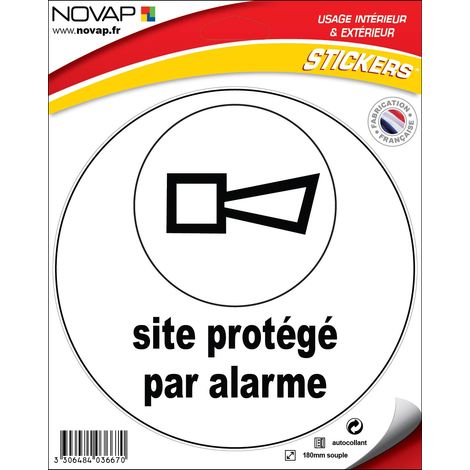 Panneau Site protégé par alarme - Vinyle adhésif Ø180mm - 4036670