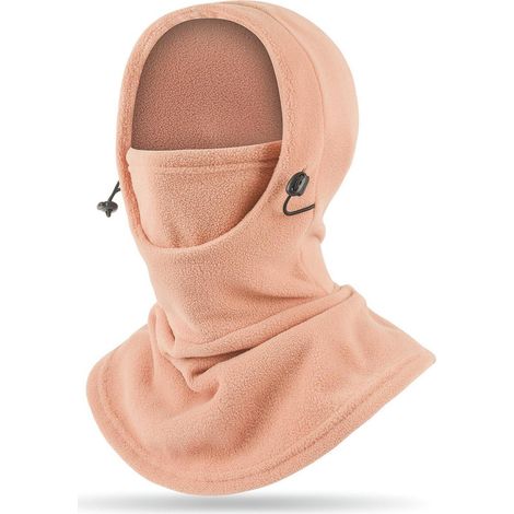 Thermo Sturmhaube mit Kordelzug für Damen und Herren, Rosa