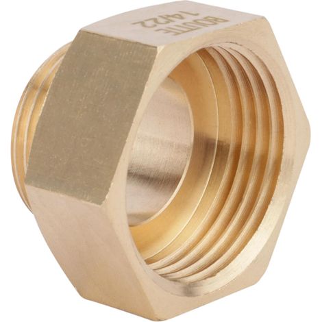 laiton réduit femelle 26x34 vers mâle 20x27 – Raccord plomberie/arrosage – Laiton massif (1/5)