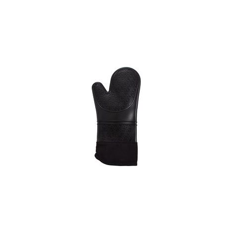 Gants extra-longs, résistants à la chaleur, anti-brûlures et isolés en silicone noir. (1/5)