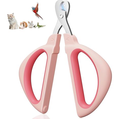 (Rose)Coupe Griffes Chat, Professionnel Coupe Ongle Chat, avec Sécurité Positionnement Trou, Coupe Griffe Lapin Pour Chatons, Lapins, Cobayes, Oiseaux, Chiots, Et Petits Animaux (1/5)