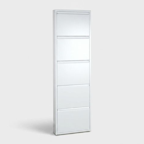 Zapatero metálico ahorraespacio de 5 puertas Utility - Blanco (1/3)