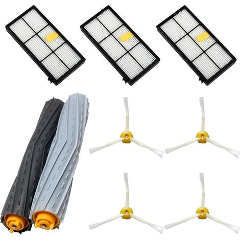 FOREHILL Kit de pièces de rechange pour Roomba série 800 et 900 - Compatible avec Roomba 850, 860, 870 880, 890, 960, 980... (Tous les modèles) - Brosses latérales, filtres, pack de rouleaux extracteu (1/5)