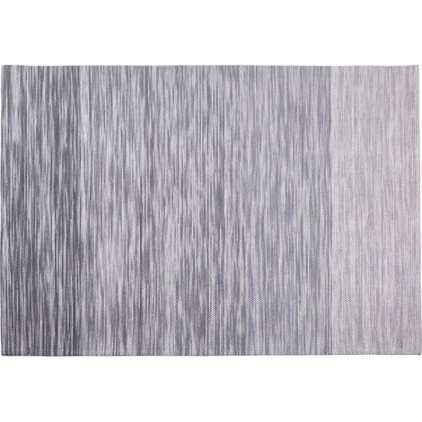 Alfombra gris de lana y poliéster 160 x 230 cm tejida a mano diseño moderno Kapakli (1/5)