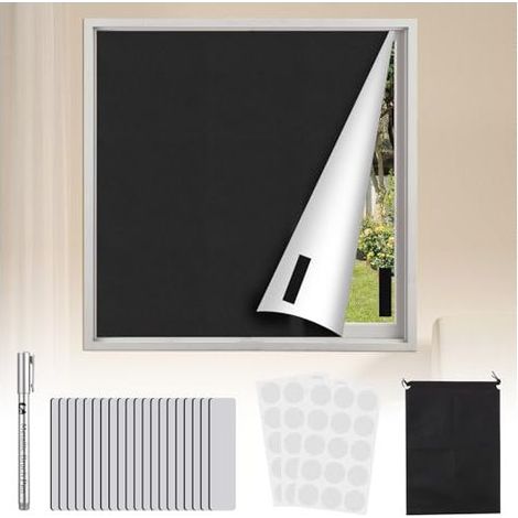 Store Occultant sans Perçage, 300 x 145cm, 100% Opaque, Store Enrouleur, Rideau de Fenêtre, Protection Solaire Intérieure, Compatible Velux, Facile à Transporter pour Le Voyage (1/5)