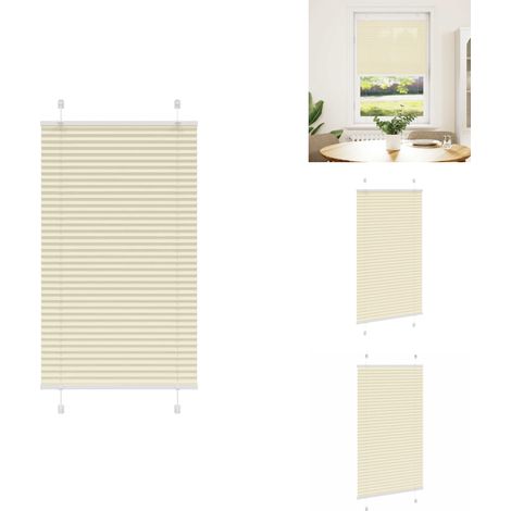 Store plissé crème 75x150 cm largeur du tissu 74,4 cm polyester - Store Plissé - Stores Plissés - Store Plissé De Fenêtre - Plisse Aveugle (1/5)