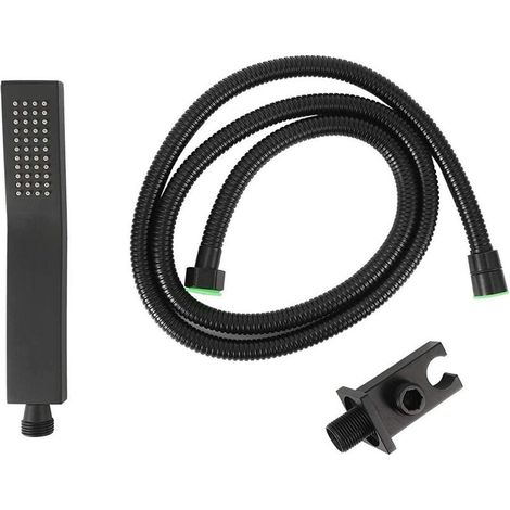 royaluxe - Kit de pommeau de Douche Noir, Ensemble de pulvérisateur de Douche pour pommeau de Douche à Main pressurisé G1/2in, Noir Mat (1/5)