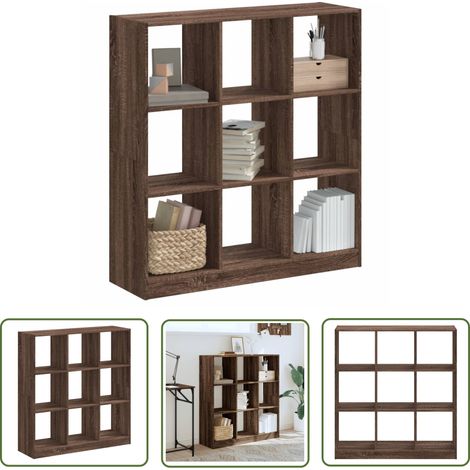 The Living Store Bücherregal Braun Eichen-Optik 102x32x108 cm Holzwerkstoff - BucheRegal - Holzmöbel - Wohnraumorganisation - Eiche Optik - Wandregal (1/5)