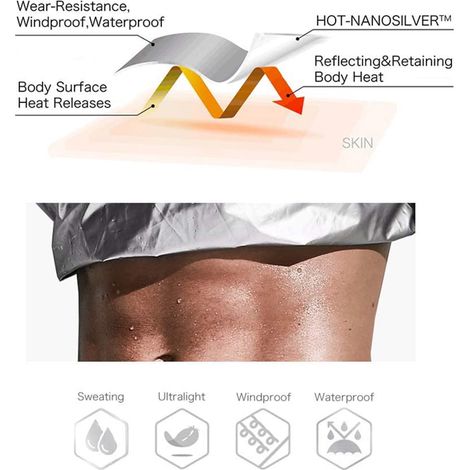Fitness-Sauna-Shirt, schweißtreibendes Laufshirt, Fitness- und Gymnastikbekleidung, Oberteil für Outdoor-Training, Kapuzenpullover zur Gewichtsreduktion (1/5)