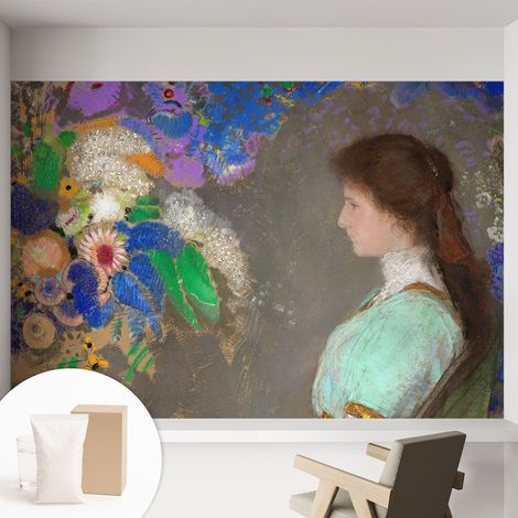 Papier peint intissé décoratif avec motifs pour salon et chambre a motif - Colle incluse gratuite Scène romantique 152x104 cm (1/5)