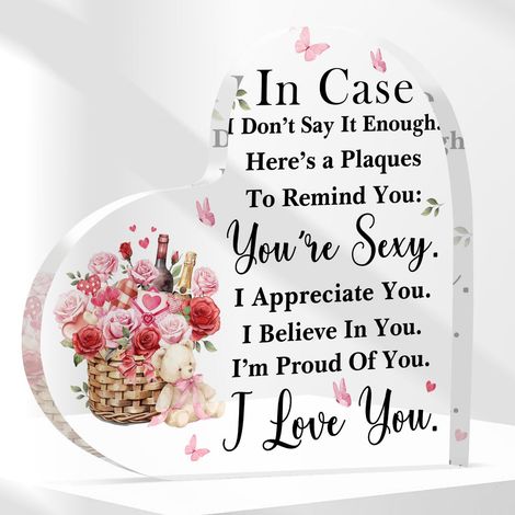 Plaque cœur acrylique effet cristal à poser, souvenir décoratif, cadeau pour elle ou lui（10 cm) (1/4)