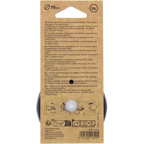 Ölfilter-Werkzeugglocke, 76 mm, 14 Seiten - PRECISION STEEL - Zu verwenden mit einem 3/8-Ratschenwerkzeug - für Ölfilter vom Typ Mann