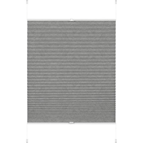 Gardinia EASYFIX Tenda Plissettata Lilly Green, Fissaggio a Incastro, Opaco, Rullo a Scomparsa, incl. Materiale di Montaggio, Tessuto 100% Riciclato, Grigio, 90 x 130 cm (LxH) (1/5)