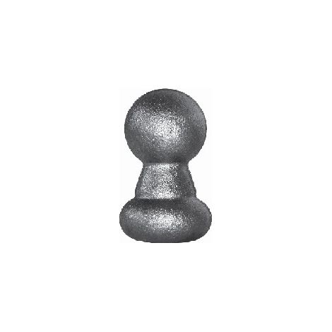 Deco Fer Forge – Boule de finition en fer forgé – Hauteur 50mm – Largeur 30mm – Base Ø30mm – À souder pour projets de ferronnerie