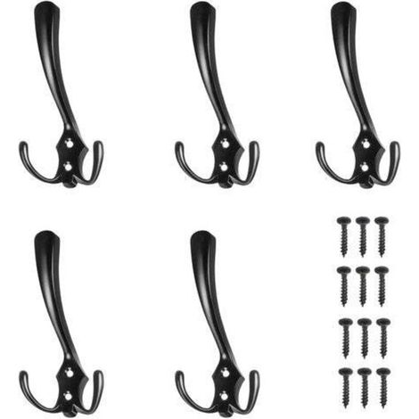 Support mural noir - lot de 5 pcs 8239 (1/5)