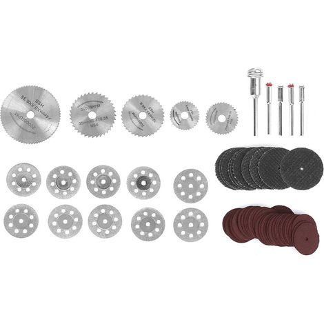 Lot de 60 pièces d'accessoires de ponçage électrique, tige de lame de scie à 8 trous, maille noire et papier abrasif rouge pour outil de meulage (1/5)