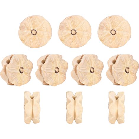 10Pcs Wooden Jewelry Making Accessories Boxwood Woodcarving DIY Hand‑Made Supplies (1/5)