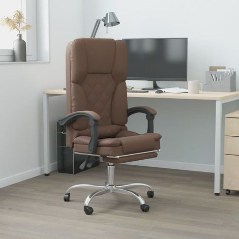 Fauteuil Relax inclinable Fauteuil de massage - Fauteuil de bureau Marron Similicuir BV753333 - BonneVie (1/5)