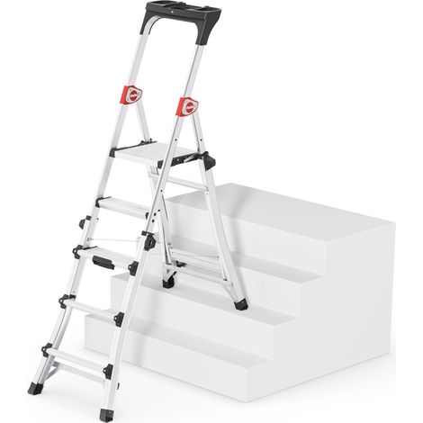 Hailo TL100 TopLine Alu Teleskop Stehleiter 5 Stufen (1/5)