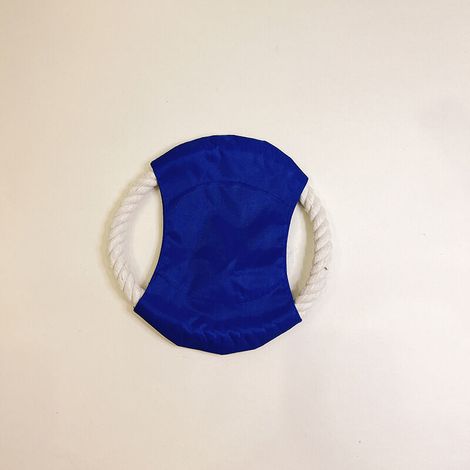 Jouets pour chiens frisbee chien soucoupe volante animal de compagnie corde de coton naturel jouet d'entraînement interactif en plein air dents jetant des jouets à mâcher pour chiens moyens(bleu) (1/5)