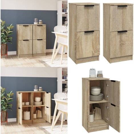 Buffets 2 pcs Chêne Sonoma 30x30x70 cm Bois d'ingénierie - Buffet - Meuble TV - Rangement - Commode - Bibliothèque - Home & Living (1/5)