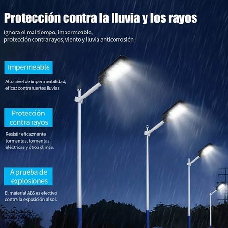 Lampadaire solaire intégré 200 W/200 LED avec mât et vis, applique murale extérieure à détecteur de mouvement pour cour, lampadaire LED pour projets d'ingénierie (1/5)