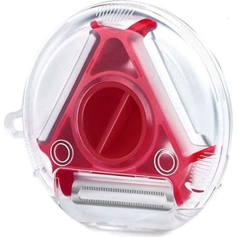 Éplucheur multifonctionnel rotatif 3en1 avec 3 lames tranchantes et couvercleéplucheur durable en acier inoxydable pour épluc 187 (1/4)