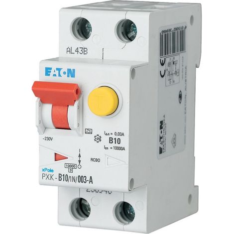 Eaton Combinazione interruttore FI/LS, 10 A, 30 mA, caratteristica di intervento interruttore LS: C, 1p + N, caratteristica di intervento interruttore FI: A, 236962