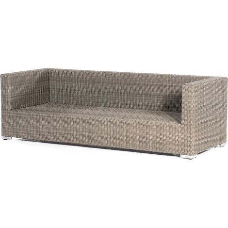 Sonnenpartner 3-Sitzer Lounge-Sofa Residence Aluminium mit Polyrattan stone-grey inklusive Kissen Lo (1/5)