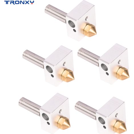 Soavoa Buse Laiton 0.4mm pour Imprimante 3D Kit Tête d'Extrusion avec Bloc Chauffant et Gorge M6 Lot de 5 Pièces (1/4)