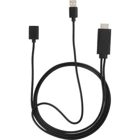 2 en 1 1080P USB femelle vers HDMI mâle HDTV câble adaptateur pour iPhone Android (1/4)