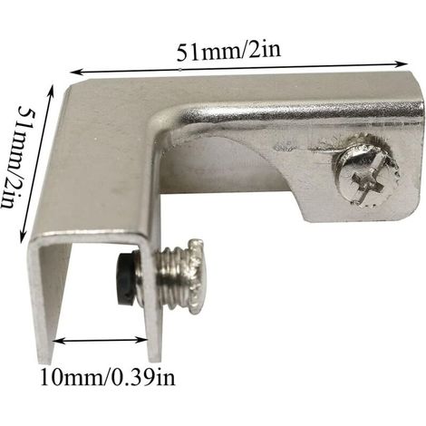Clip de fixation en verre de Type L, connecteurs en verre à 2 voies pour quincaillerie de meubles de 6 à 10mm, accessoires en verre, 4 pièces (1/3)