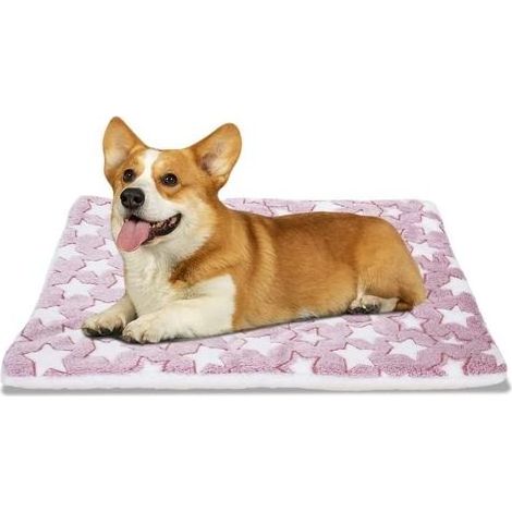 Alfombra para perros y gatos, lavable y reversible, colchón de franela de invierno para mascotas, tamaño grande, cojín súper suave y mullido, cama para cachorros (90x65 cm) (1/5)