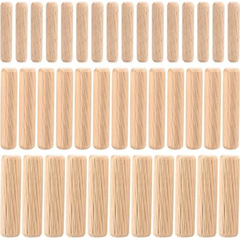 90-teiliges Sortiment an Holzdübeln, konische Holzdübel mit Nut M6, M8 und M10 zum Fräsen, Nuten, Basteln, Heimwerken, Holzbearbeitung und Tischlern.