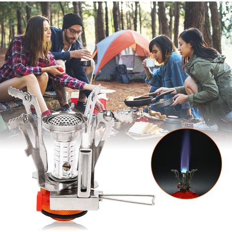 Poêle de Camping Compact en Acier Inoxydable 304 avec Allumage Électronique Intégré pour Randonnée (1/5)