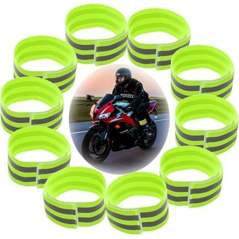 Bracelets Réfléchissants,10pcs Bande Réfléchissante Brassard Brassards Réfléchissants Élastique Bracelets Brassards de Haute Visibilité pour la Course à Pied, vélo, Chien, Marche, Jogging-- (1/5)