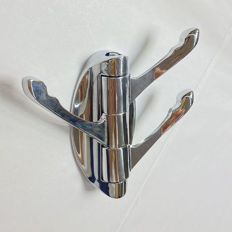 Porte-manteau mural pivotant à 180° en métal massif avec trois bras pliables et porte-serviettes pour la décoration de la maison (1/3)