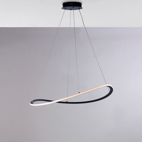 Sospensione Moderna Raky Metallo Nero Led Integrato Cct Con Telecomando (1/4)