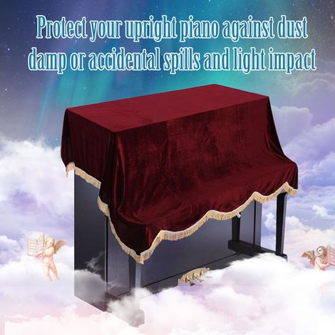 Housse anti-poussière résistante pour piano droit avec bordure en velours (200150cm) (1/5)