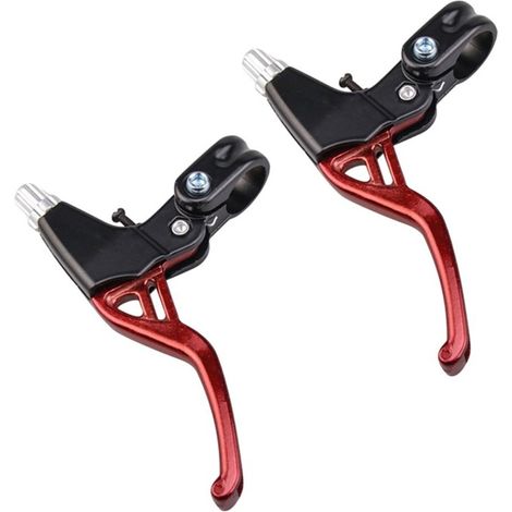 Jeu de 2 leviers de frein à vélo, alliage d'aluminium, 16 x 8 x 2 cm, /rouge, polyvalent et pratique (1/5)