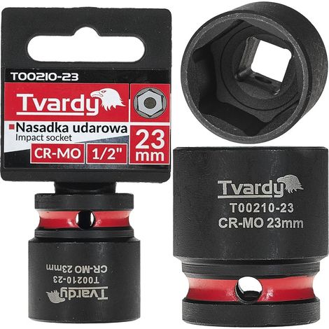 Vaso de impacto de 1/2" y 6 puntas, 23 mm, CR-MO (10/100) (1/4)