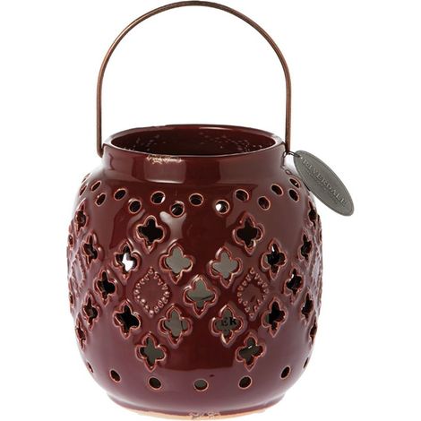 Porte bougie en céramique bordeaux (1/2)